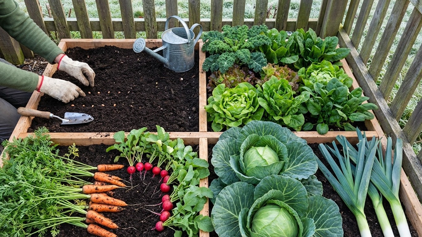 Carré potager toute l'année : planification et rotations optimales