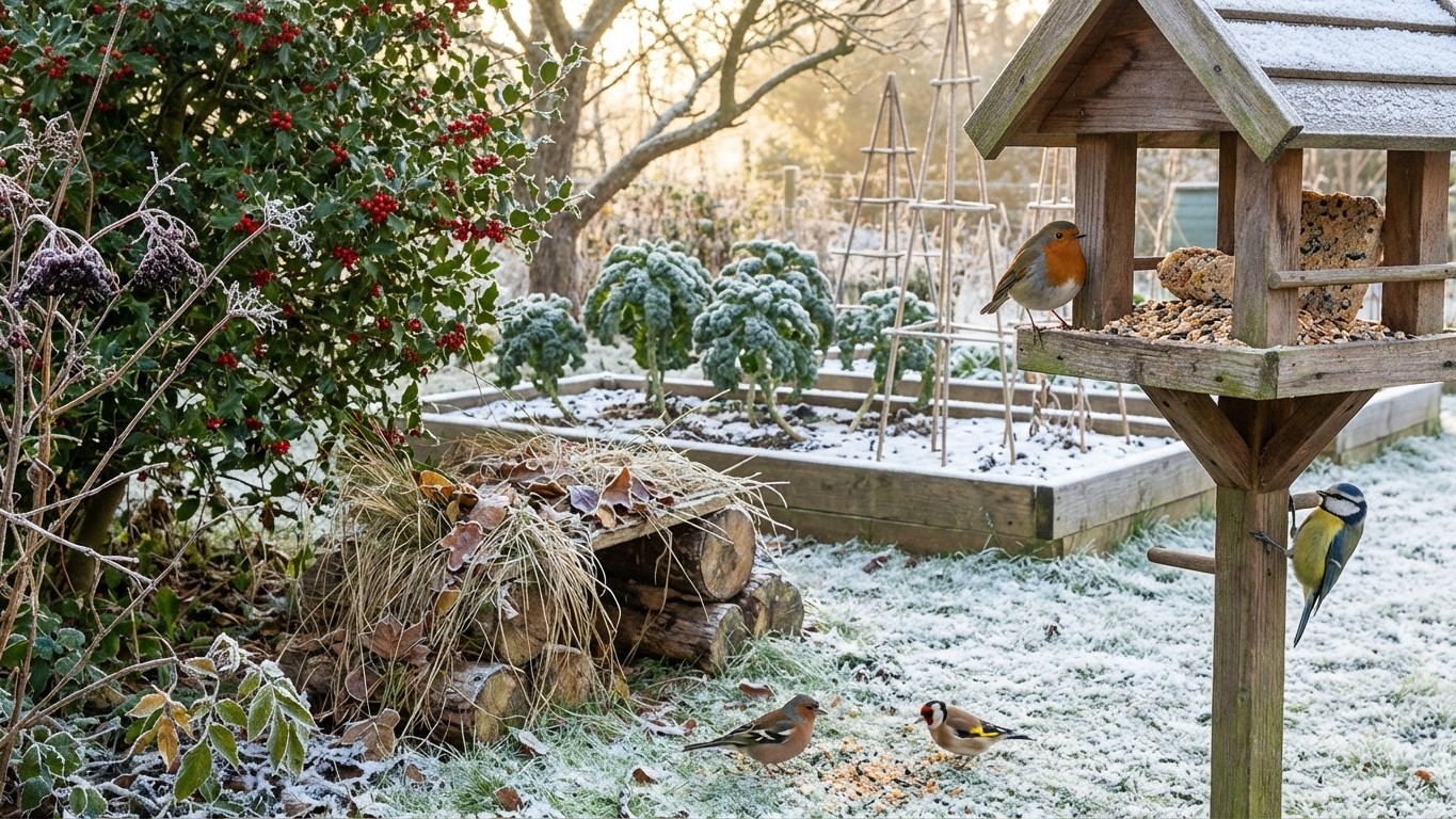Ce réflexe simple pour prendre soin des oiseaux du potager en hiver et profiter de leur aide naturelle