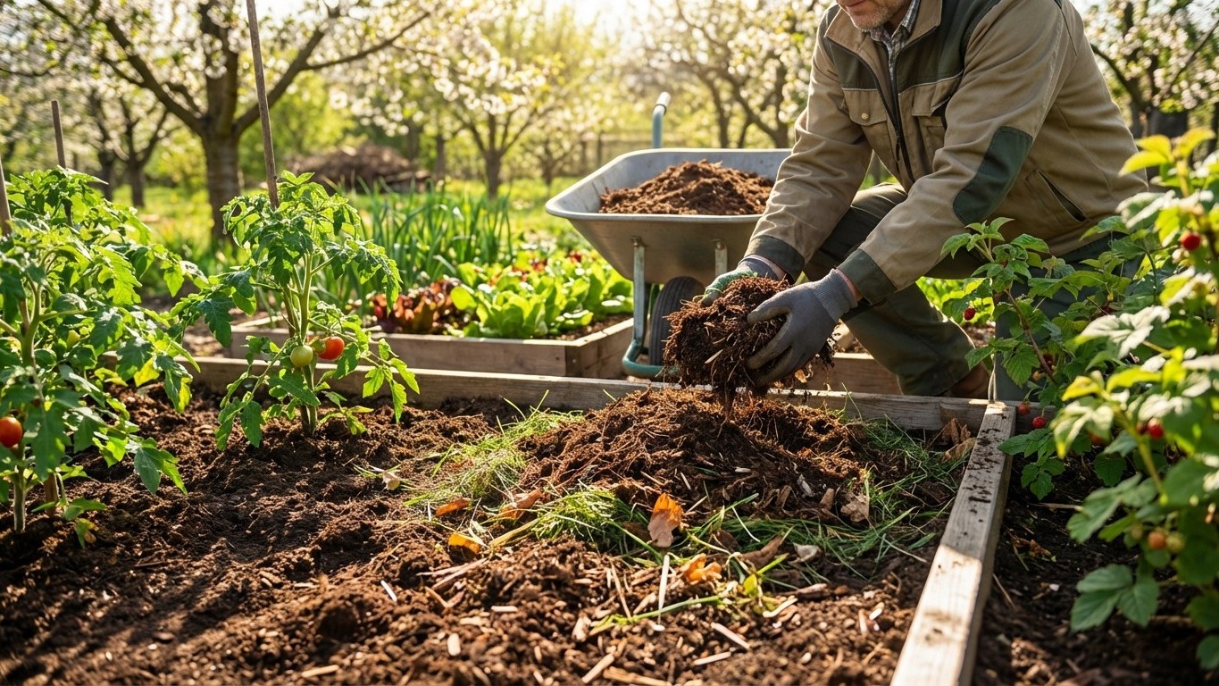 Ne jetez plus ce déchet de jardin : l’intégrer à votre paillage va transformer la croissance de vos légumes et fruits au p...