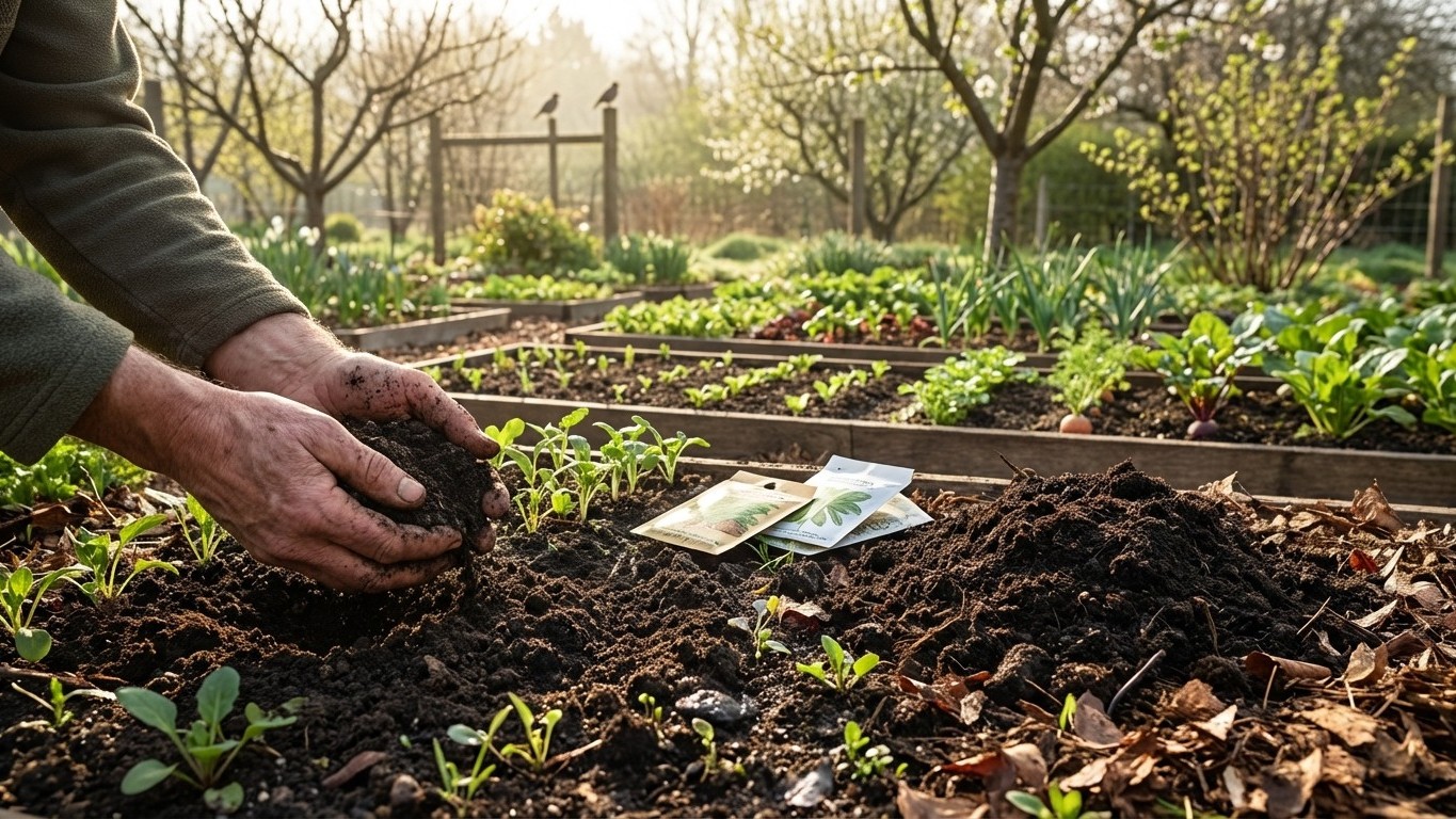 Potager permaculture au printemps : semis, plantations et préparation