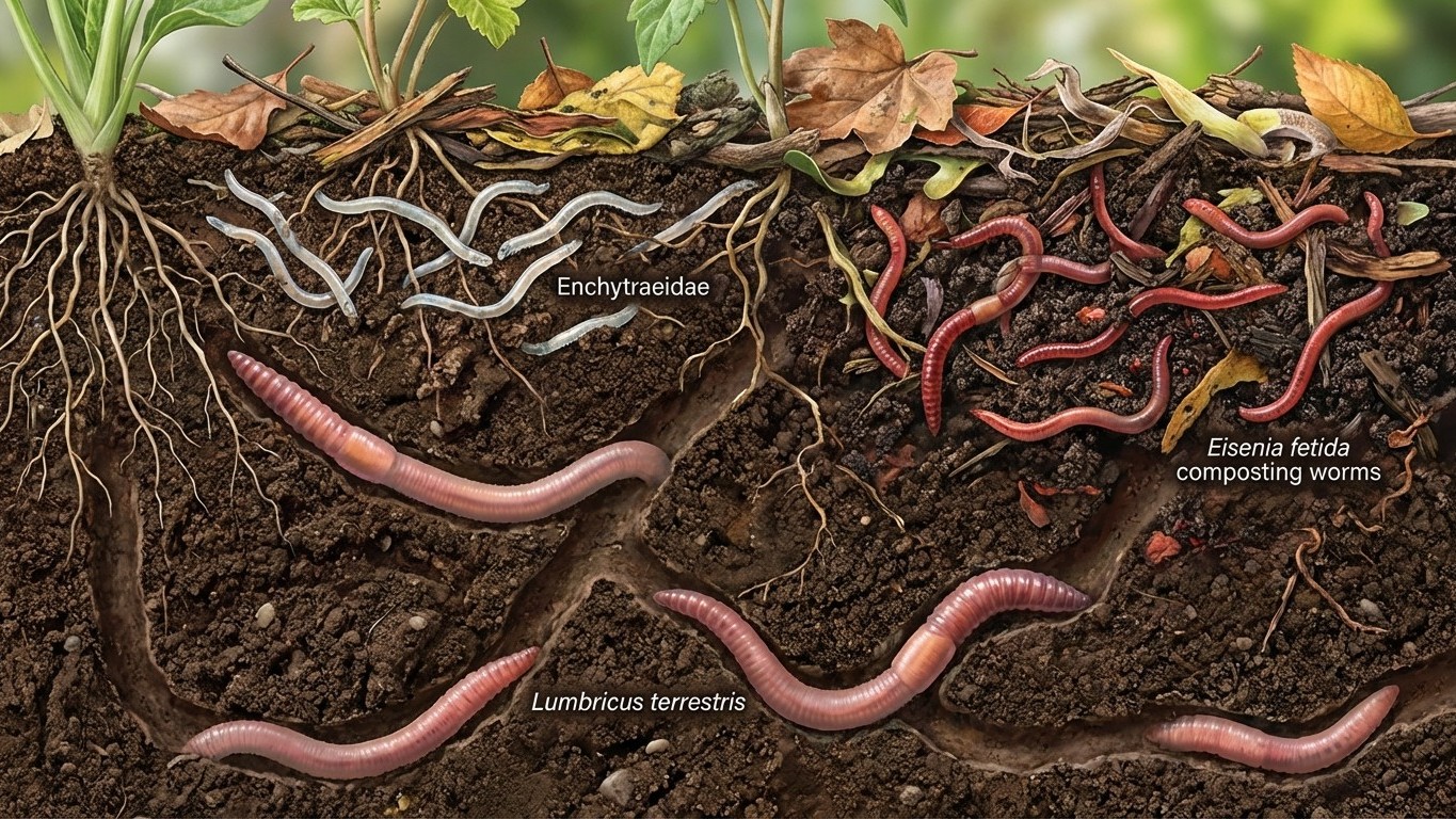 Vous marchez dessus sans le savoir : ces 3 types de vers ne font pas du tout le même travail