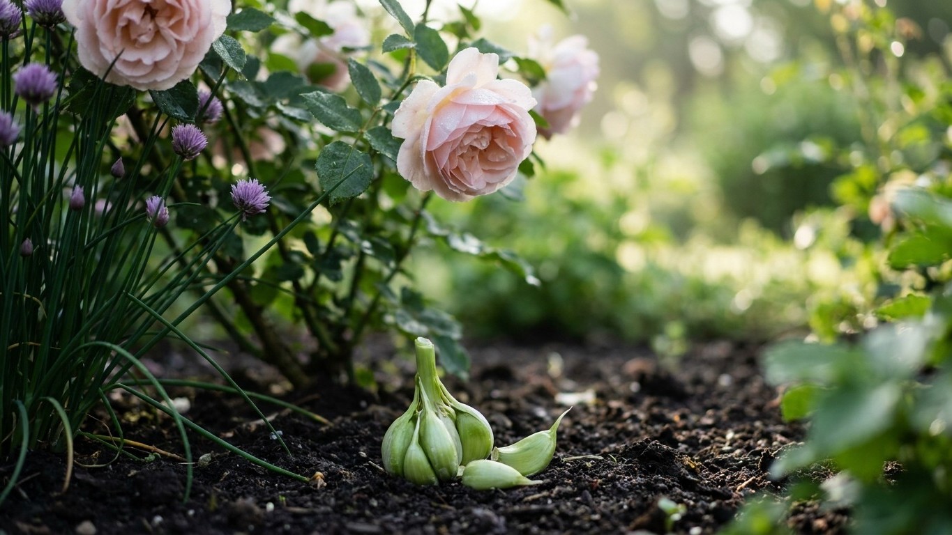Depuis qu'un voisin retraité m'a dit de glisser ces plants du potager entre mes rosiers, je n'ai plus un seul puceron