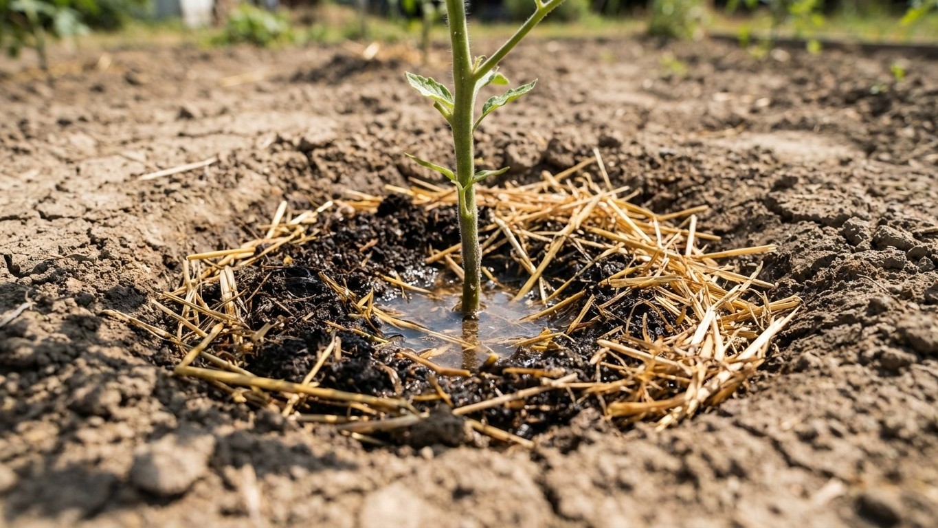 Depuis que je creuse des cuvettes au potager, je n'arrose plus qu'une fois par semaine en plein été