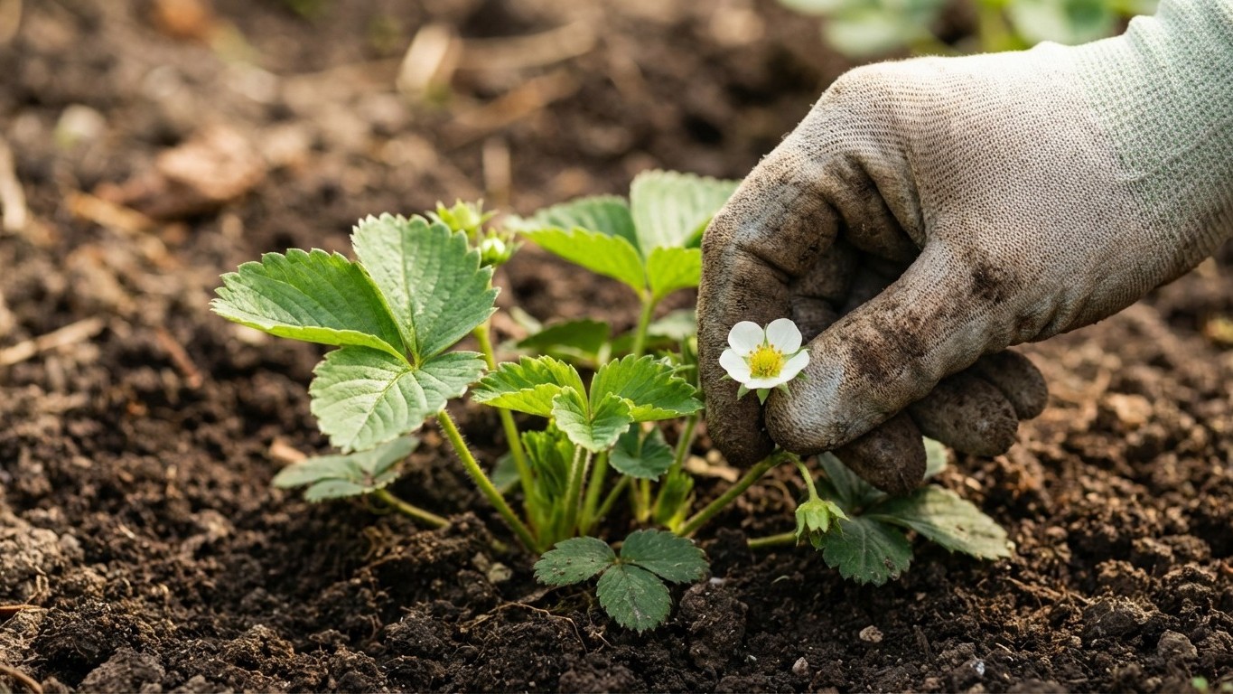 Les anciens arrachaient les premières fleurs de leurs fraisiers : en avril, presque plus personne ne le fait