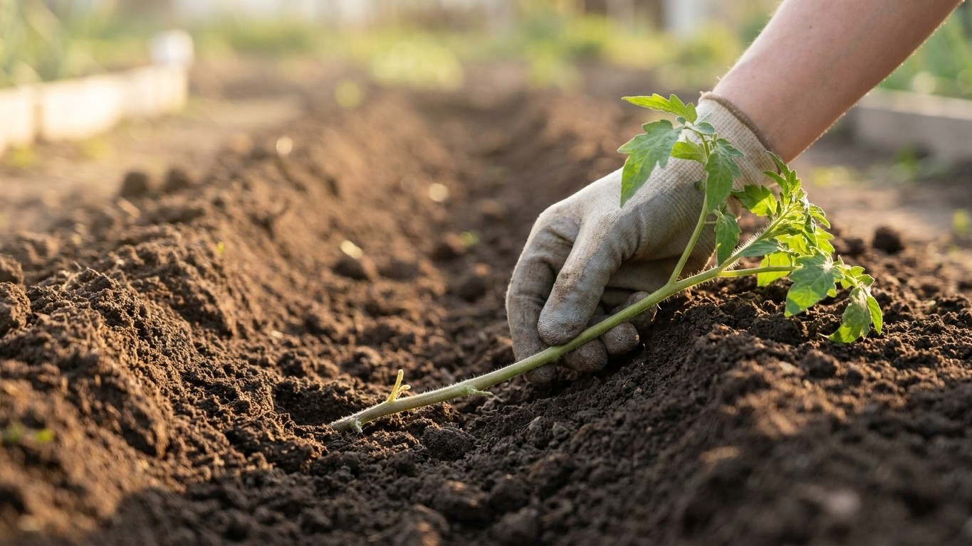 Les anciens ne plantaient jamais leurs tomates debout en avril : ce geste perdu triple la prise racinaire