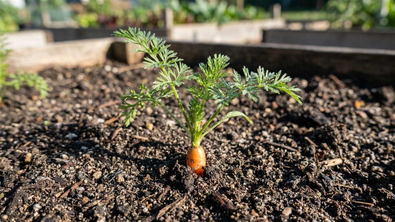 J'éclaircissais mes carottes en plein après-midi sans me douter que l'odeur de mes doigts attirait la pondeuse à plus d'un...