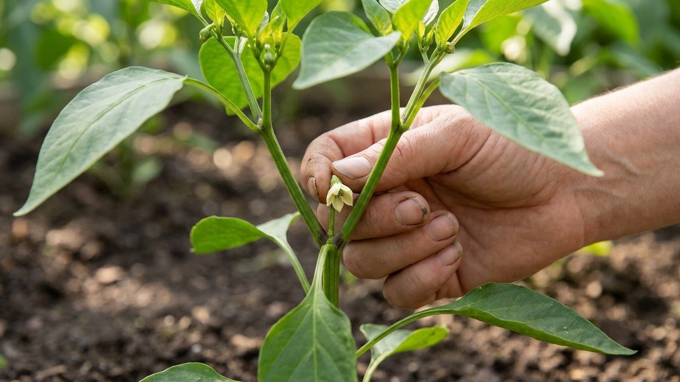 Les anciens ne laissaient jamais cette fleur sur leurs poivrons en mai : un geste de 2 secondes que plus personne ne fait