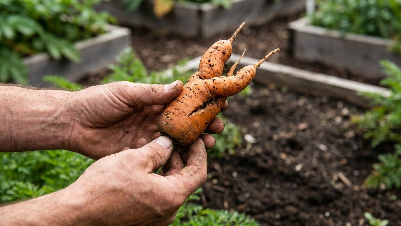 Plus vous semez vos carottes serré en mai en pensant bien faire, plus ce qui pousse dessous ressemble à tout sauf à une ca...