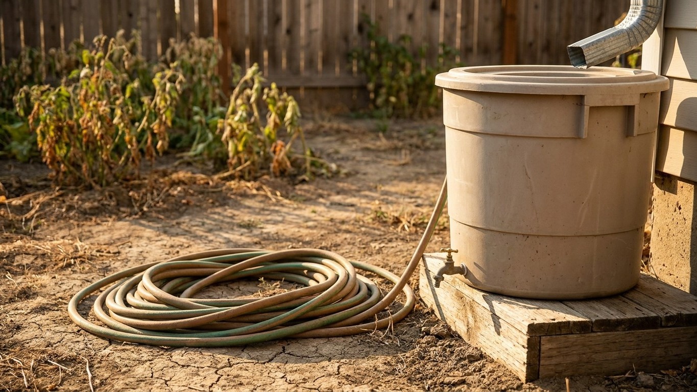 Je payais l'eau de mon potager chaque été sous canicule : le jour où j'ai branché un récupérateur sur ma gouttière en moin...