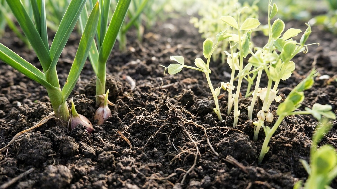 Je plantais mon ail juste à côté de mes haricots pour les protéger : le jour où j'ai vu mes pois stagner, j'ai compris ce ...