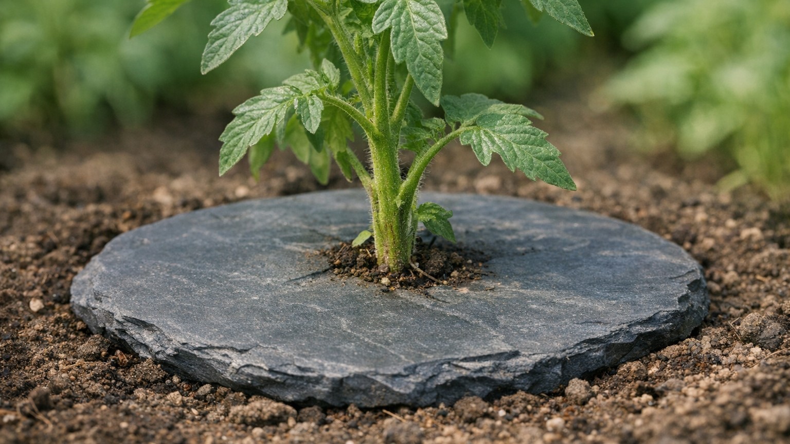 Je posais une simple pierre plate au pied de mes tomates sans y croire : trois semaines plus tard, c'étaient les seules de...