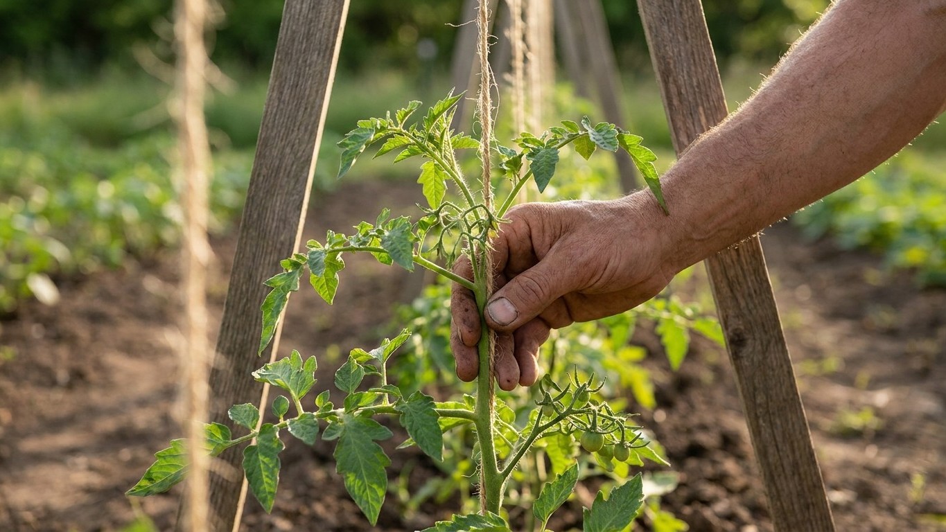 Je tuteurais mes tomates avec de la ficelle depuis toujours : un maraîcher m'a montré ce qu'il utilisait à la place et mes...