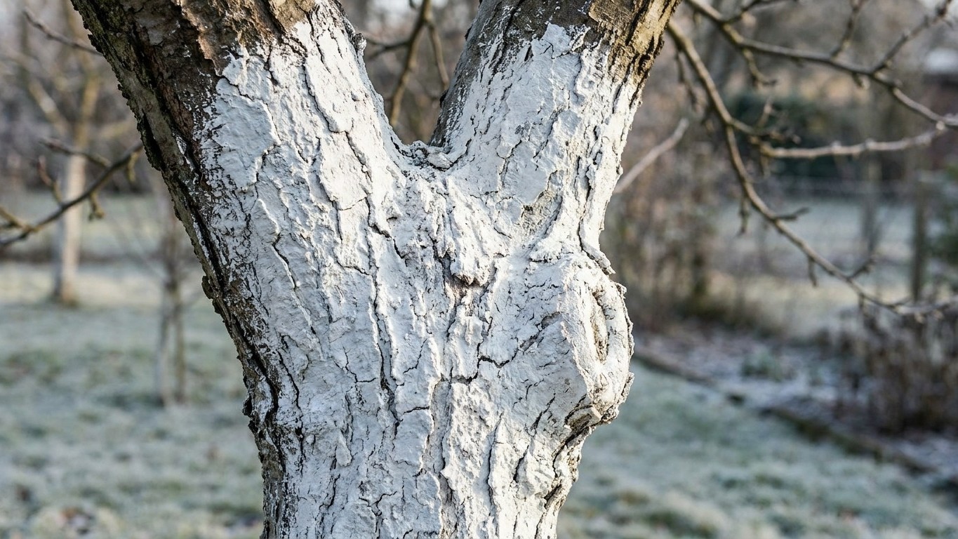Mon voisin peint toujours le tronc de ses arbres fruitiers en blanc chaque hiver et ce n'est pas pour décorer