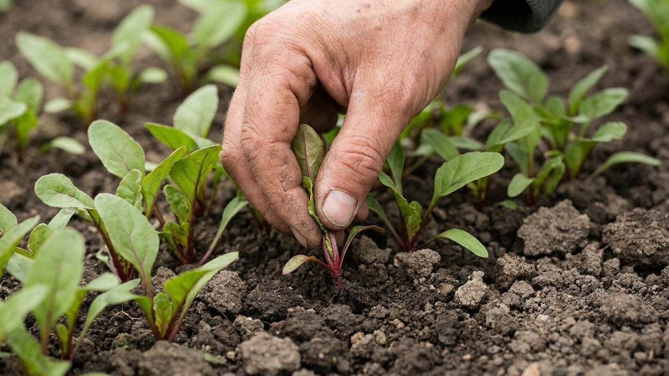 Si vos betteraves lèvent en touffe et qu'aucune racine ne grossit, ce n'est pas un problème de sol : et laisser les plants...