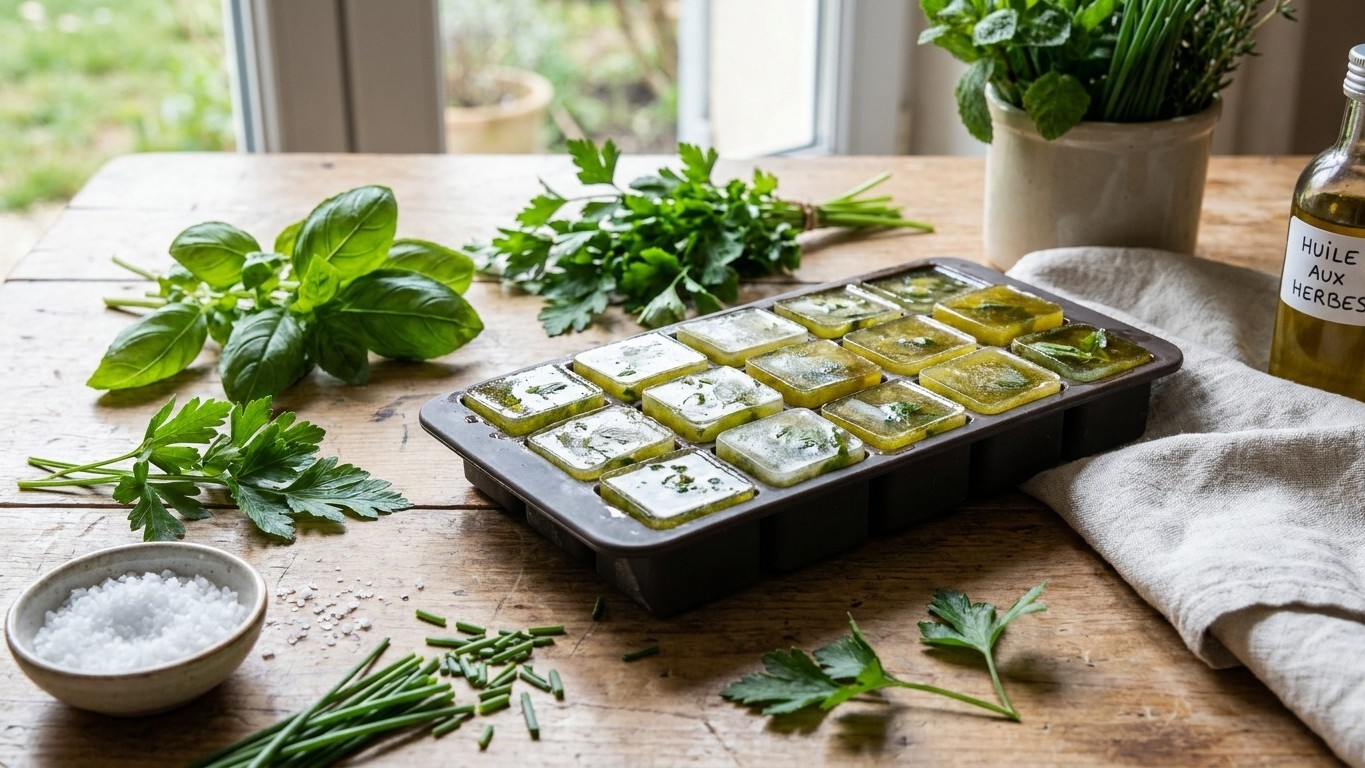 Congeler les herbes aromatiques du potager : la méthode du glaçon d'huile qui préserve l'arôme