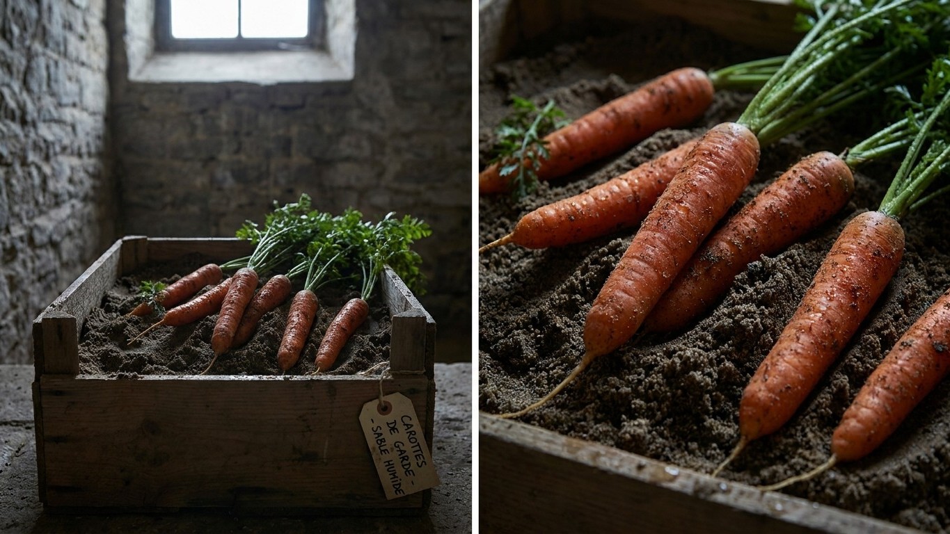 Conserver les carottes dans le sable en cave : la caisse à sable qui évite le flétrissement