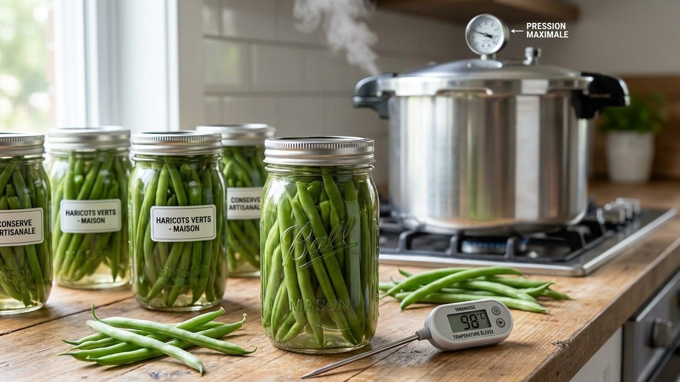Conserver les haricots verts en bocaux : le temps de stérilisation exact à respecter