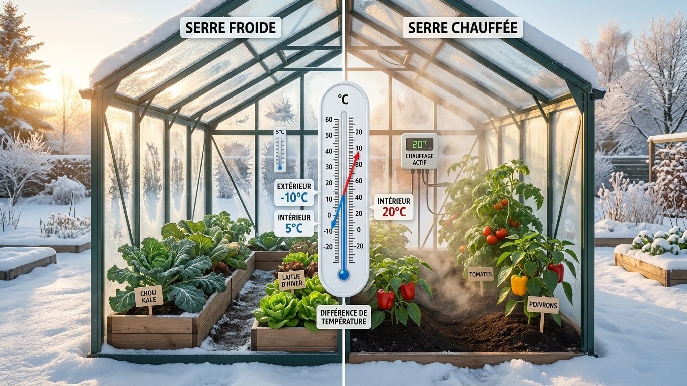 Différence serre froide et serre chaude : laquelle choisir selon vos cultures d'hiver
