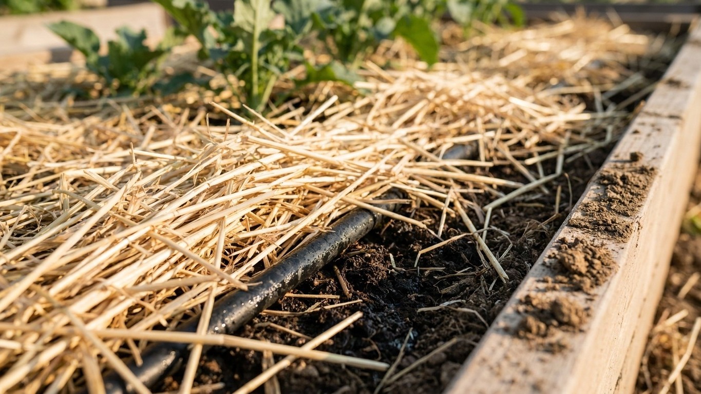 Fini les arrosages tous les soirs en août au potager : depuis qu'il fait passer l'eau sous le paillage, plus rien ne s'éva...