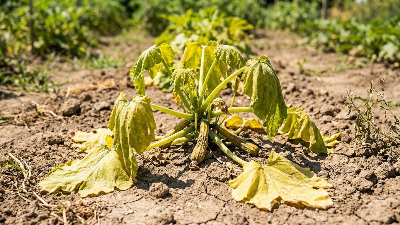 J'ai arrosé mes courgettes cinq minutes chaque soir au même point juste pour ne pas gaspiller d'eau : au premier coup de c...