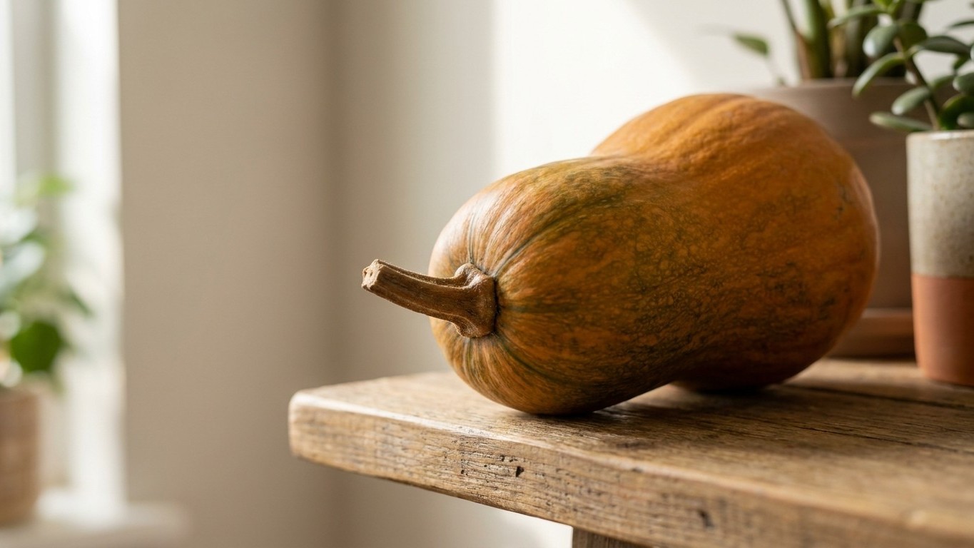 J'ai coupé mes butternuts au sécateur début octobre juste pour les rentrer avant les pluies : deux mois plus tard, la moit...