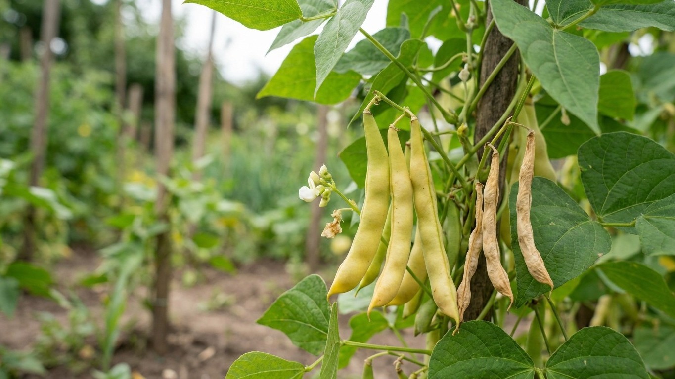 J'ai laissé mes haricots verts grossir sur le pied juste pour remplir le saladier d'un coup : dix jours plus tard, plus un...