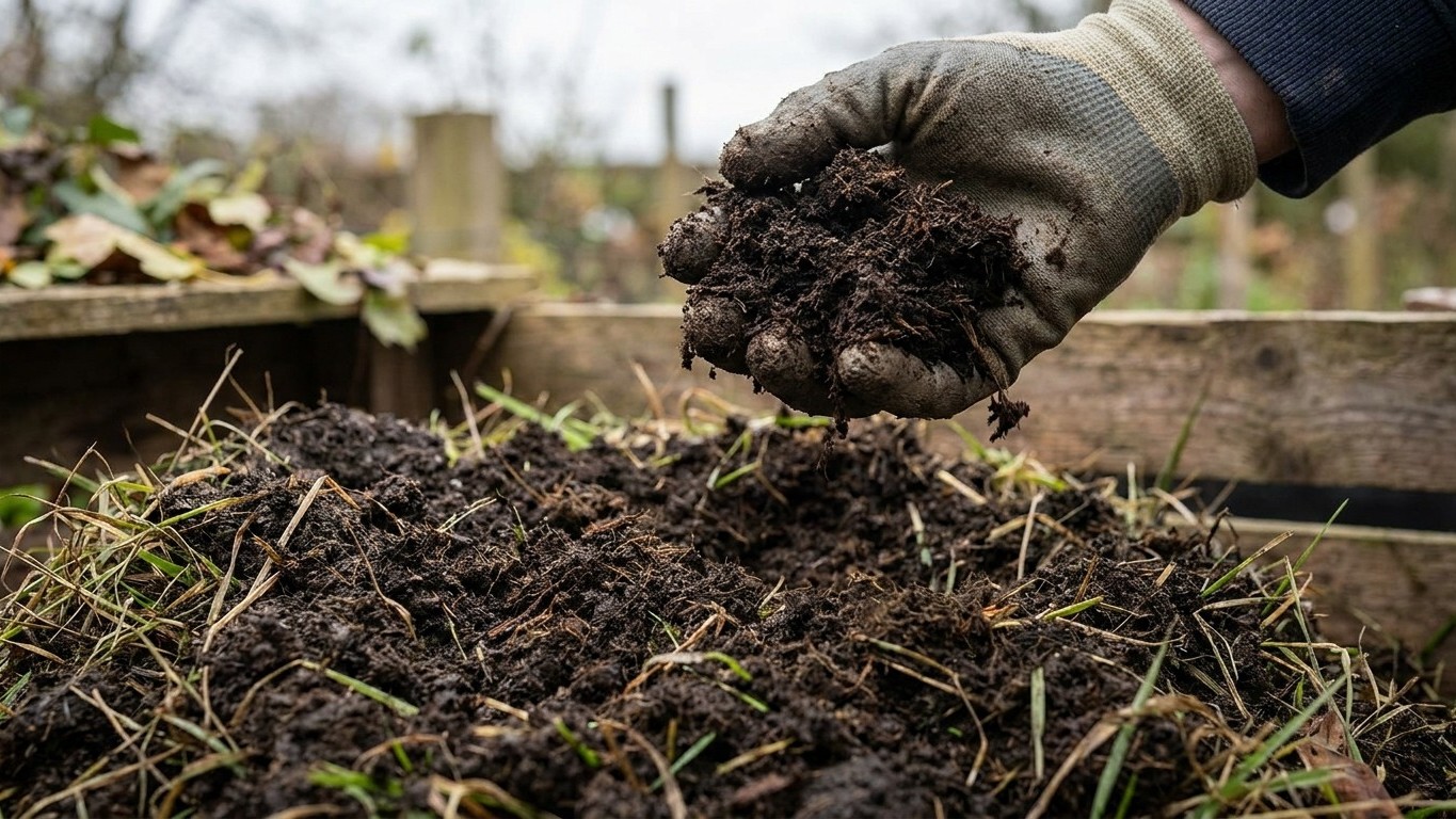 J'ai versé tout mon bac de tonte d'un coup sur le compost juste pour ne pas laisser l'herbe pourrir dans le sac : cinq jou...
