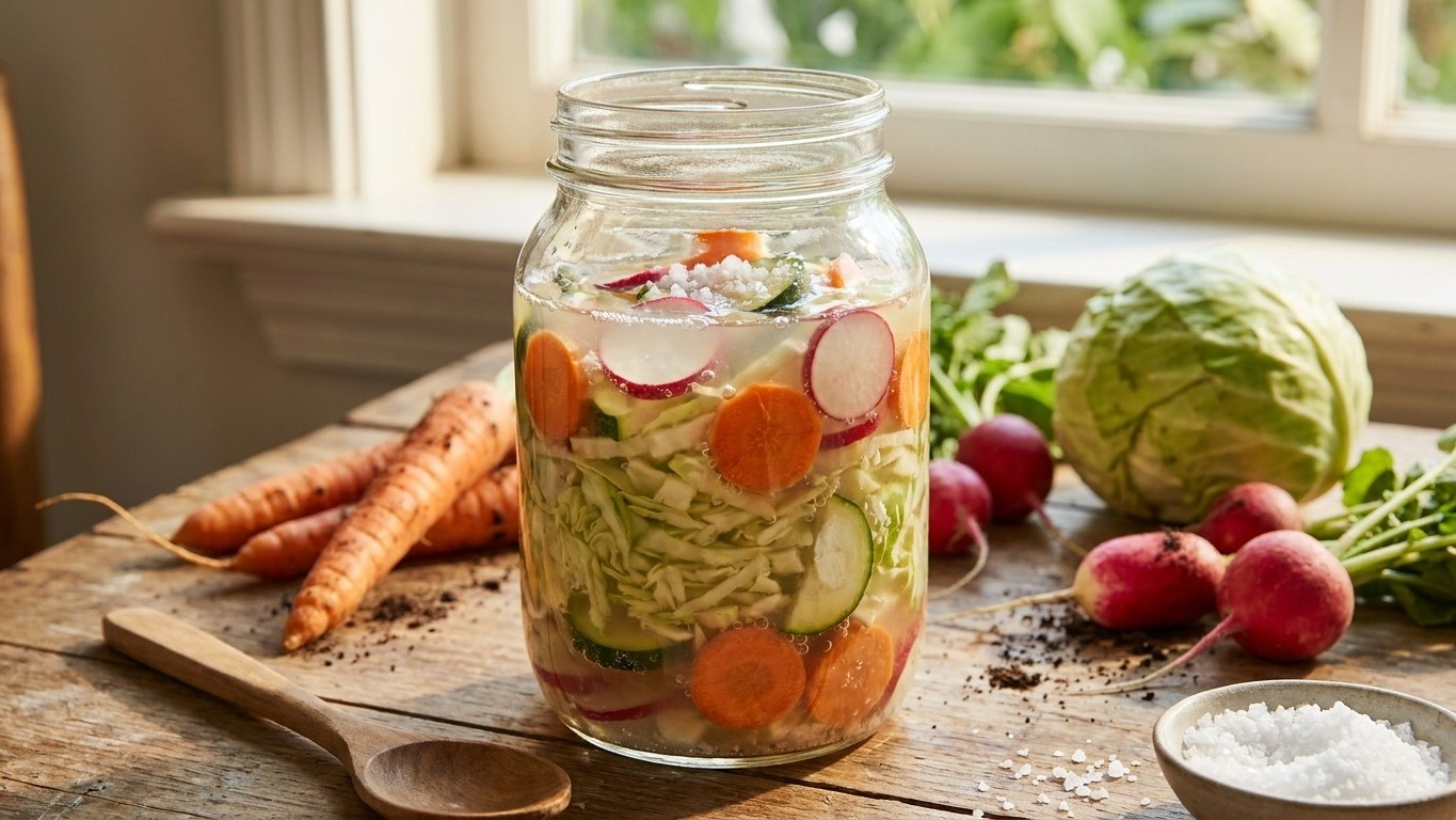 Lactofermentation des légumes du potager : la recette de base au sel qui ne rate jamais