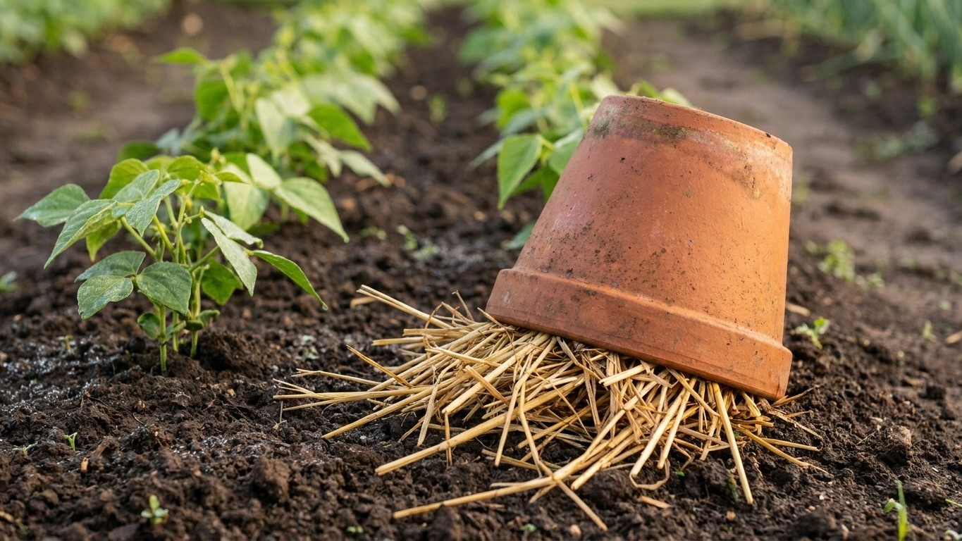 Mon père a toujours planté un pot renversé rempli de paille au bout de ses rangs de fèves : j'ai ri pendant des années ava...