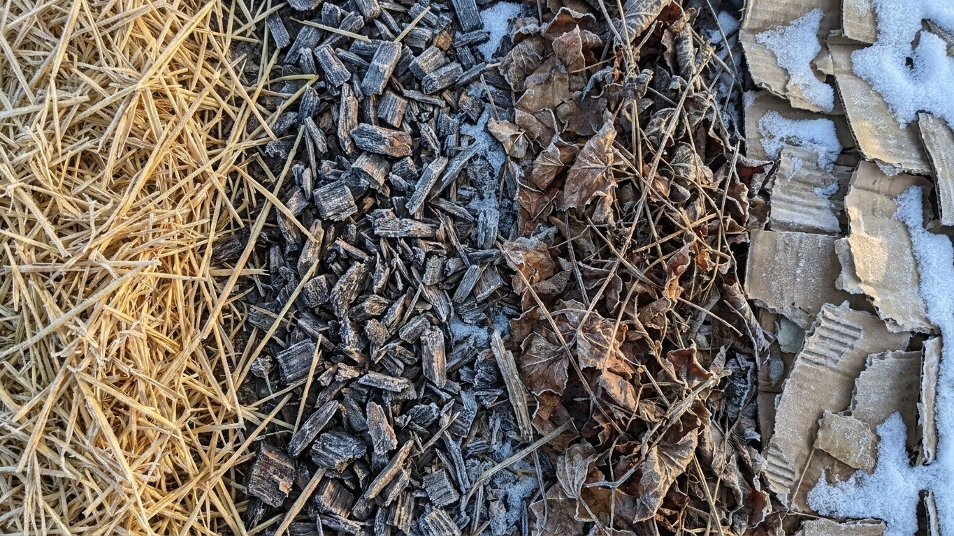 Quel paillage choisir en hiver : comparatif paille, BRF, feuilles mortes et carton