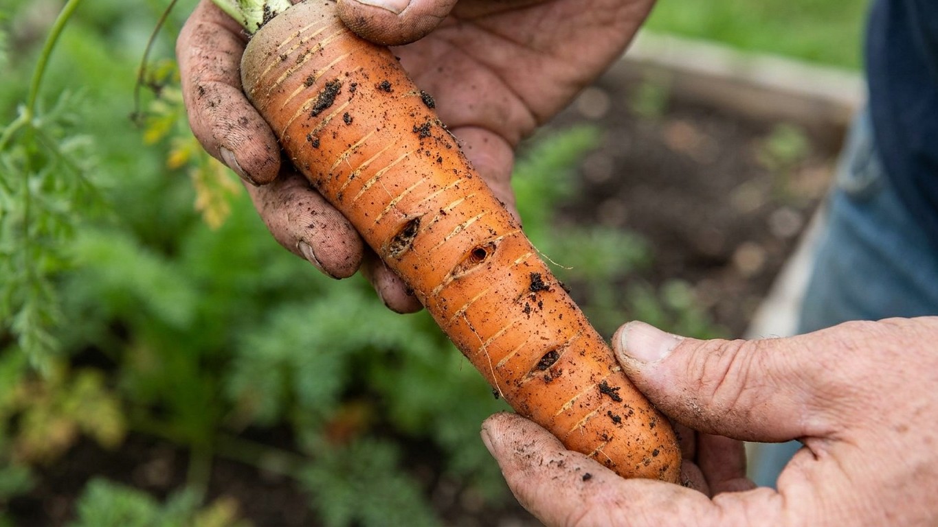 Si vos carottes d'hiver sont striées de galeries rouille à l'arrachage, ce n'est pas la terre : c'est ce qui s'est posé su...