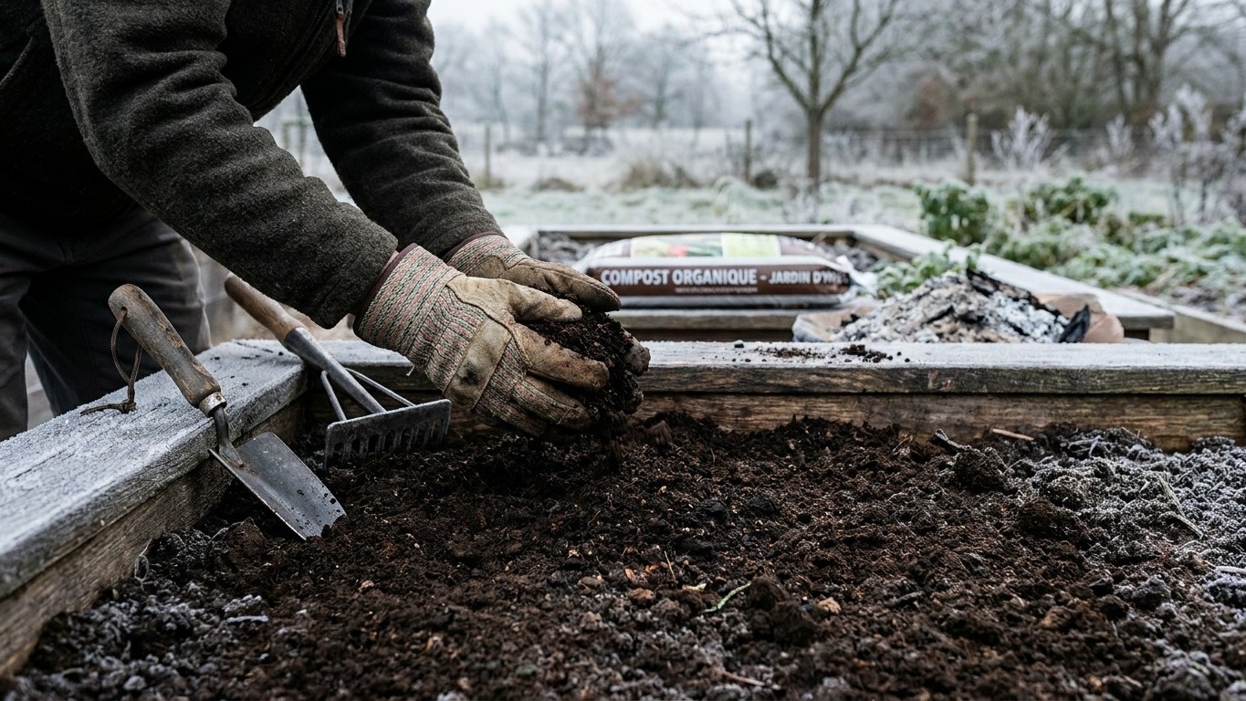 Amendement organique potager hiver : compost, fumier et cendres, quand et comment les apporter