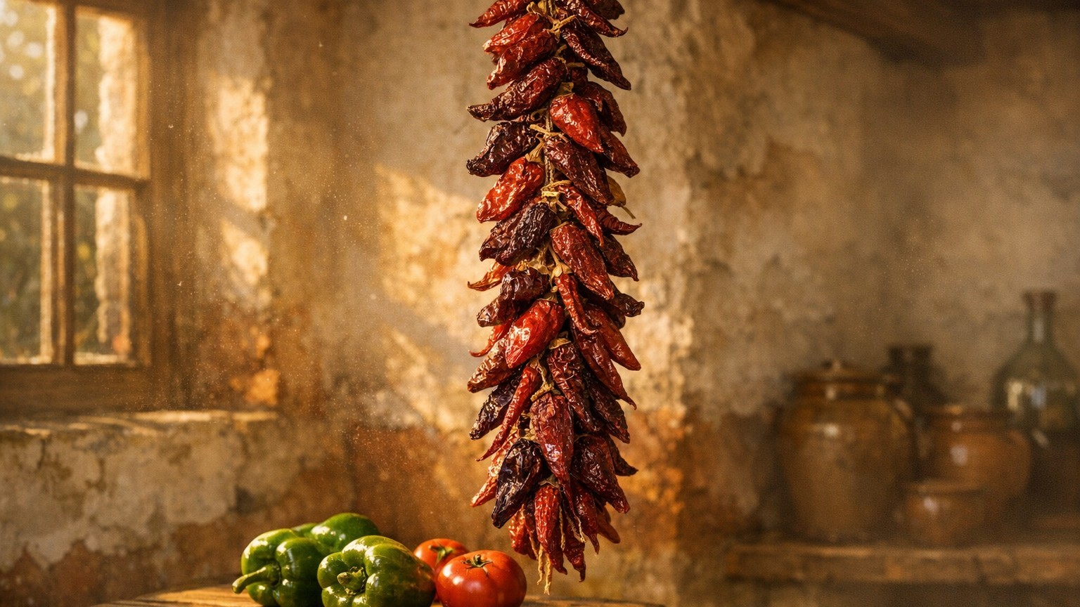 Faire sécher piments et poivrons maison : le chapelet traditionnel qui dure toute l'année