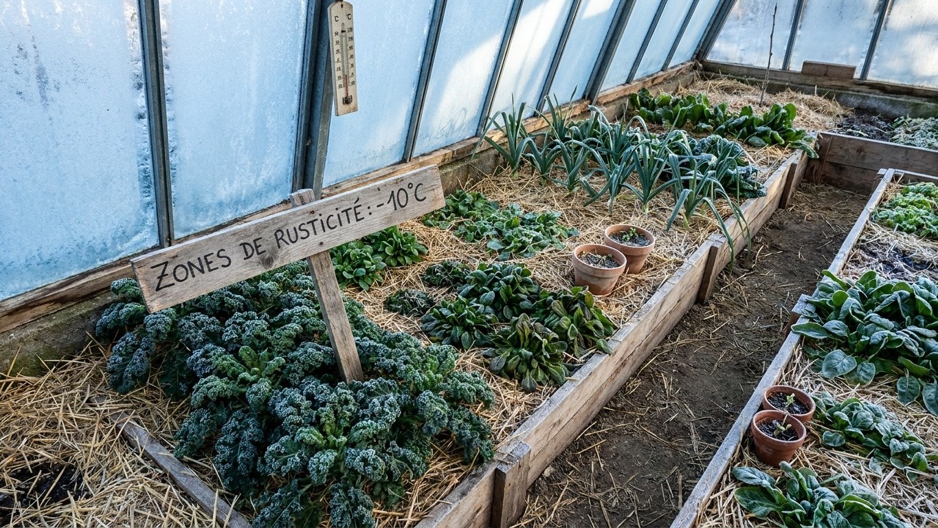 Légumes hiver serre froide : la liste complète des variétés qui résistent au gel