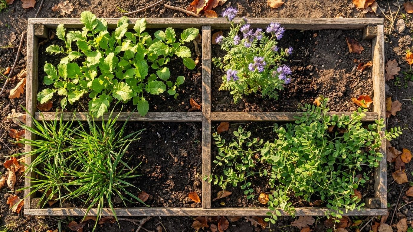 Quel engrais vert semer avant l'hiver : le comparatif complet moutarde, phacélie, seigle et vesce