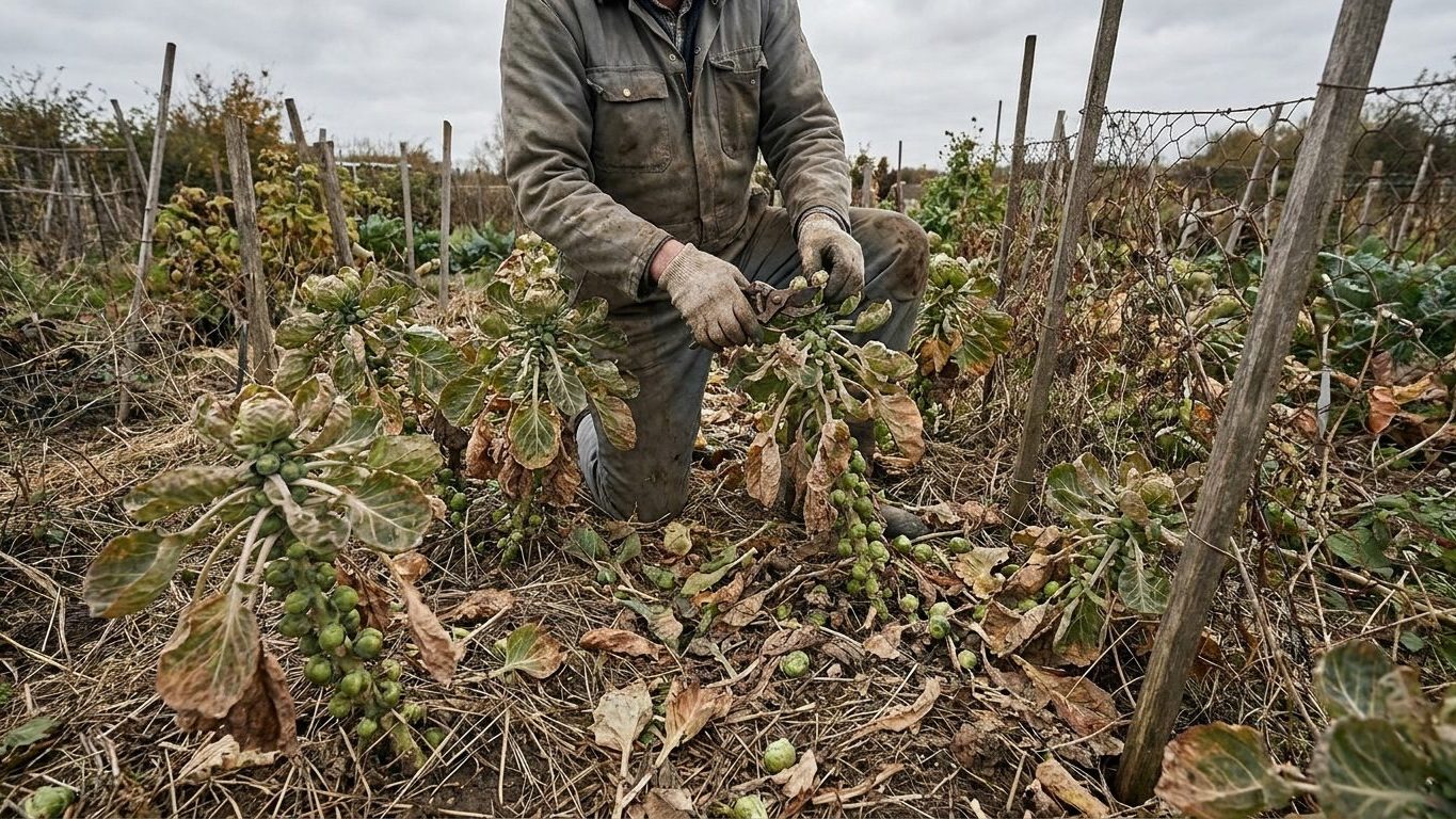 Vous avez jusqu'à la mi-octobre pour pincer le sommet de vos choux de Bruxelles : après, les pommes du haut restent lâches...