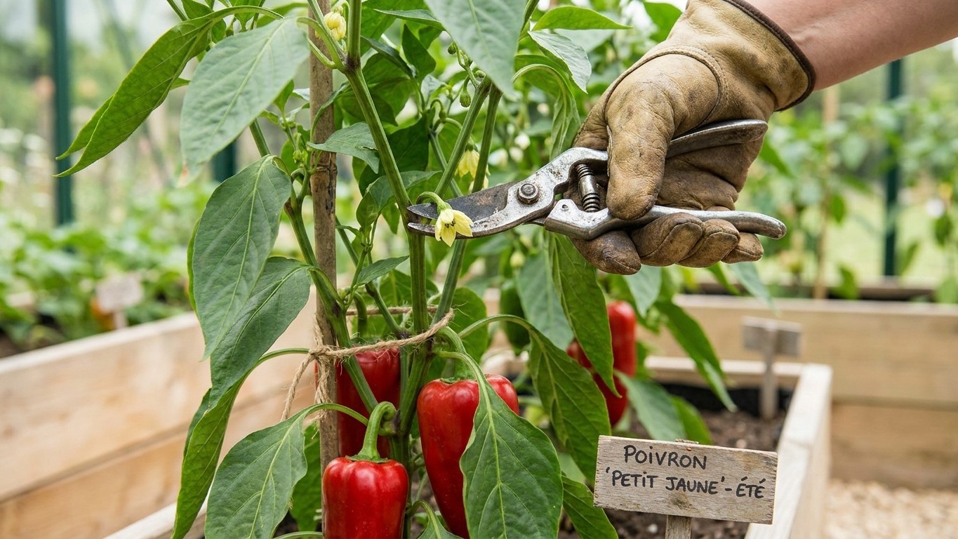 Vous avez jusqu'aux premiers jours de septembre pour laisser fleurir vos poivrons : après, chaque nouvelle fleur se paie s...
