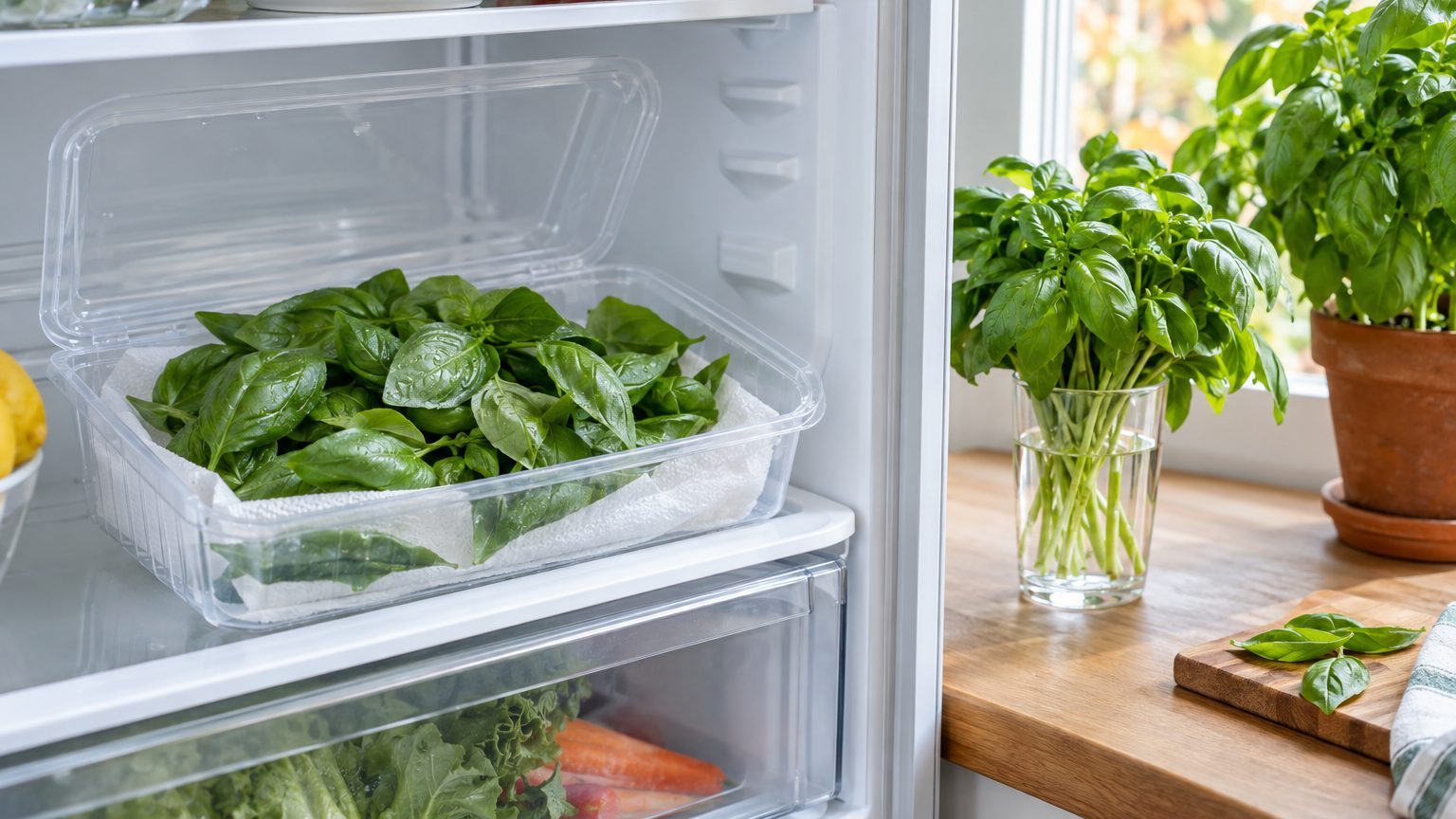 Basilic conservé au frigo : méthode, durée et usages