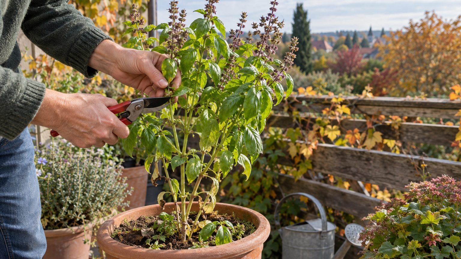Basilic monté en fleurs ou dégarni : jusqu'où le rabattre