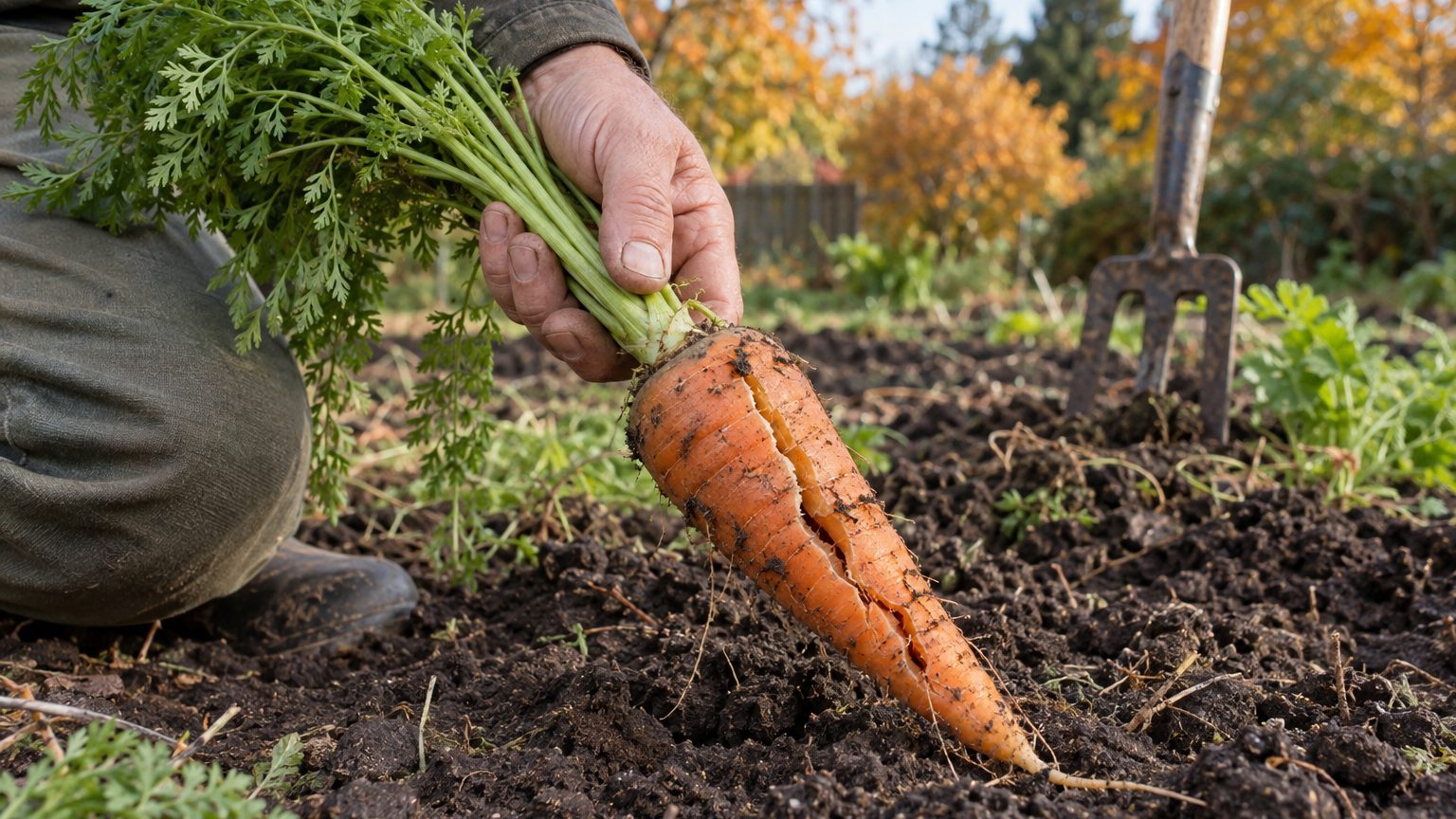 Carottes fendues à la récolte : les causes (eau, azote, retard) et comment les éviter au prochain semis