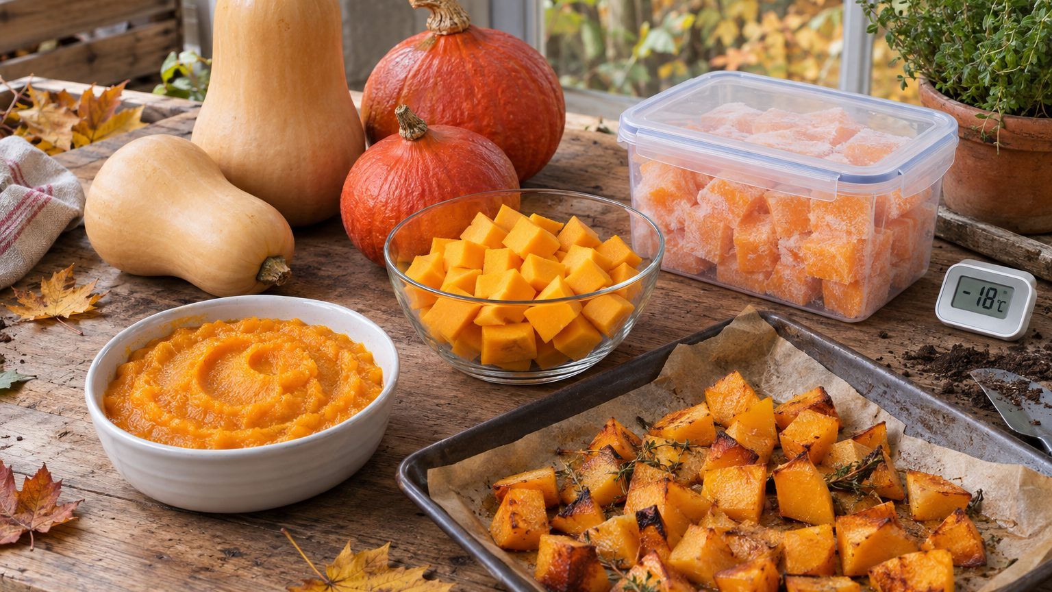 Congeler butternut et potimarron : cru ou cuit, selon l'usage prévu