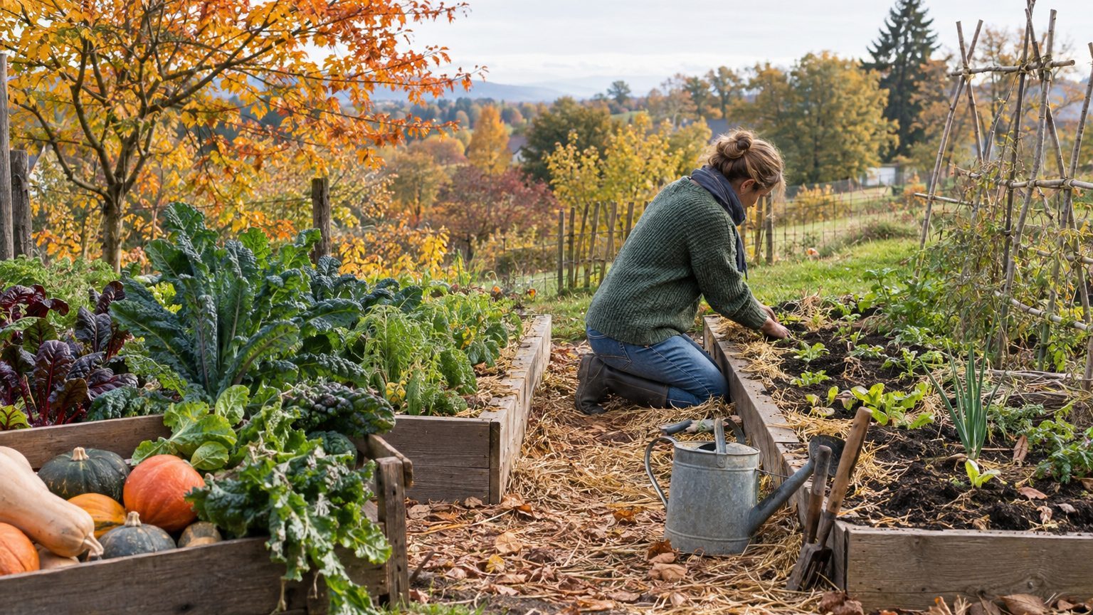 Plan de potager permaculture sur 100 m² : découpage, planches et rotations