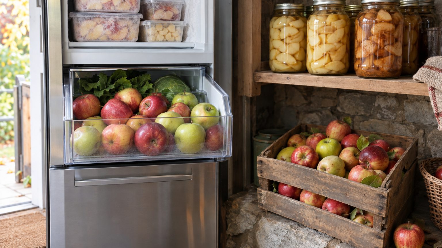 Pommes : frigo, congélateur, bocaux ou sans frigo, que choisir ?