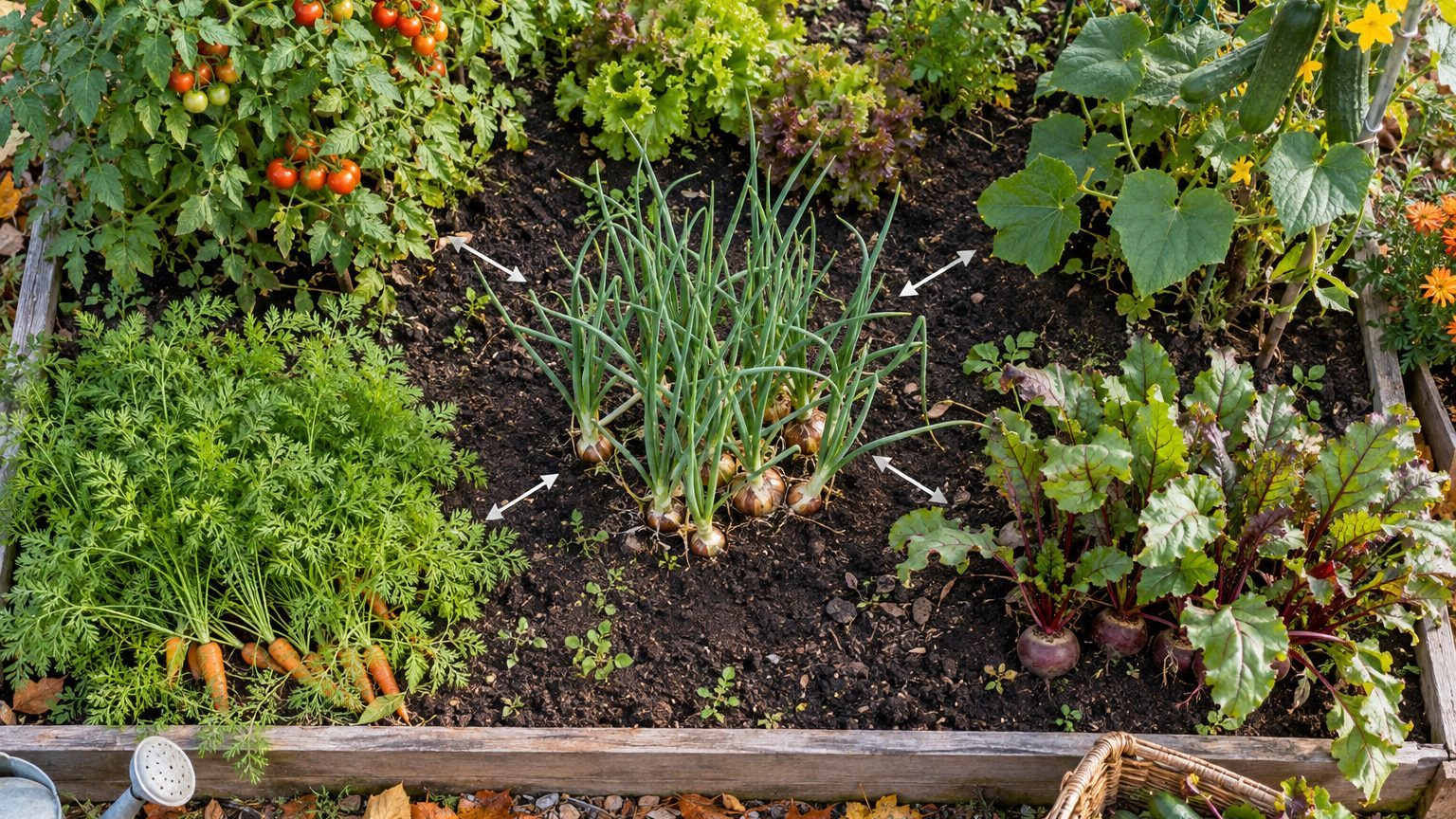 Que planter à côté de l'échalote ? Compagnons, distances, plantes à éviter