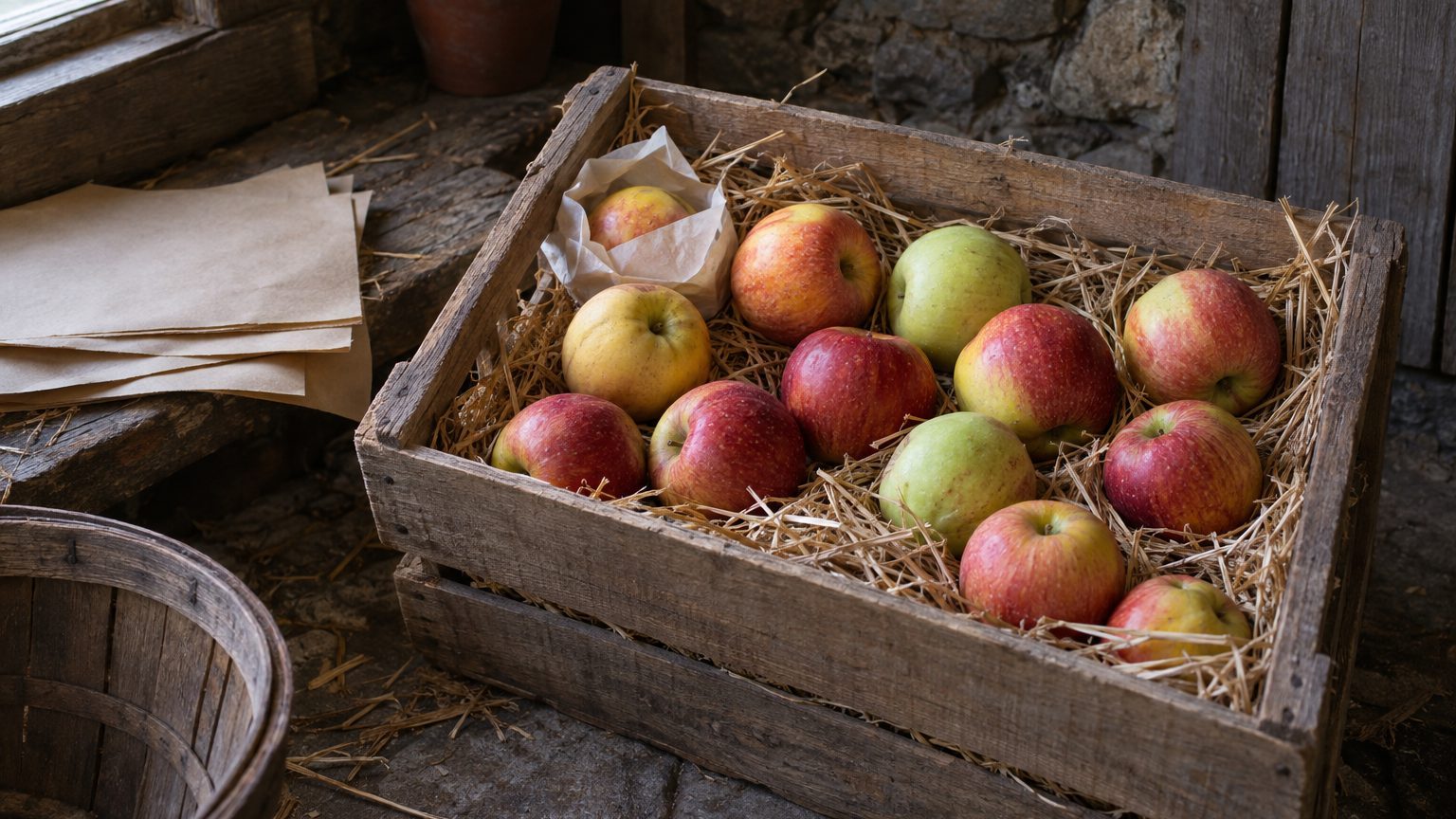 Ranger ses pommes : queue en haut ou en bas, emballées ou non ?