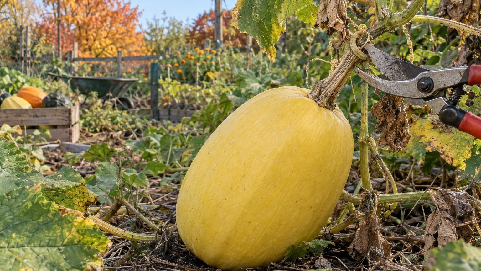 Récolte courge spaghetti : date, signes de maturité et coupe du pédoncule
