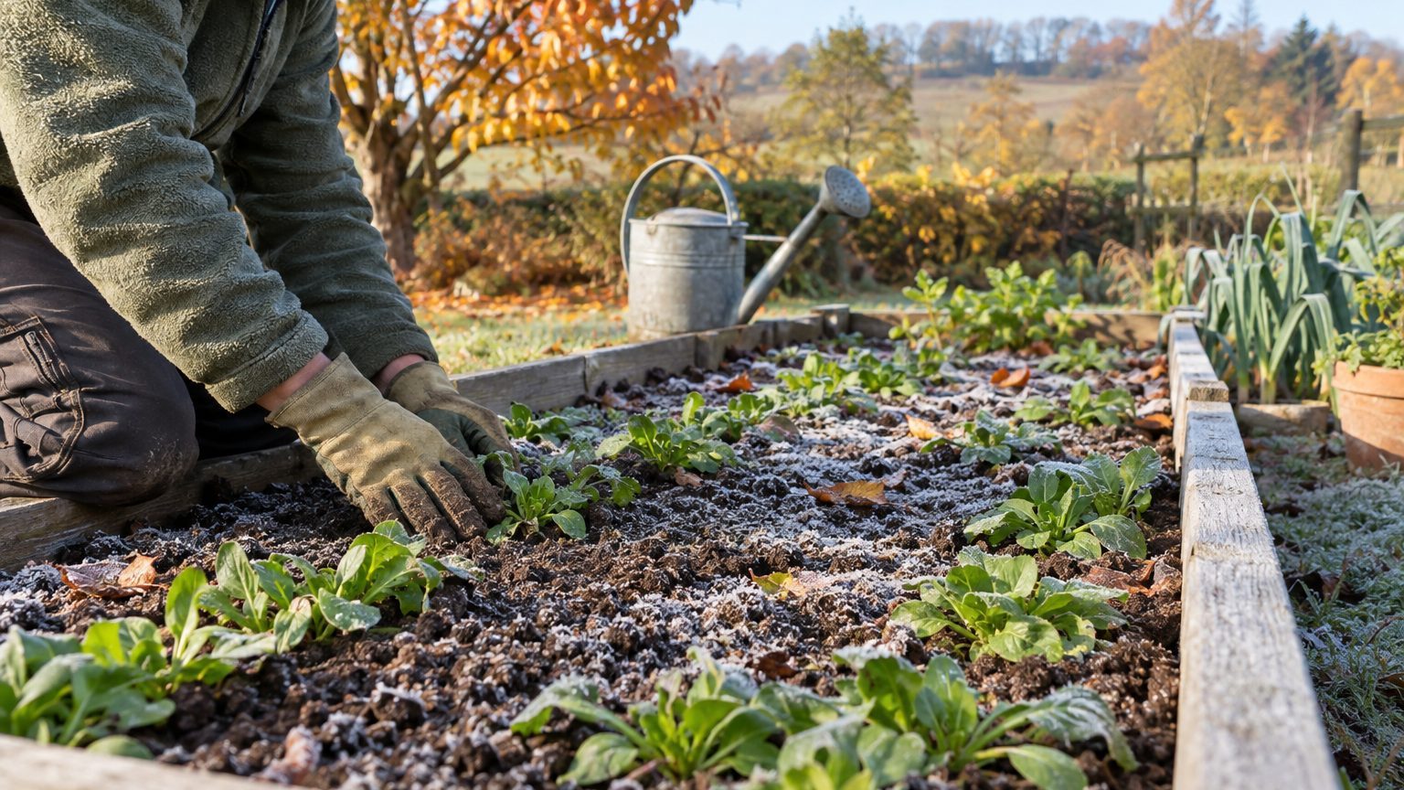 Salades d'hiver à semer en octobre : mâche, roquette, épinard et claytone pour un potager qui nourrit jusqu'en mars